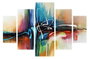 Wallity Cuadro Decorativo ST276 de 5 Piezas en MDF Multicolor